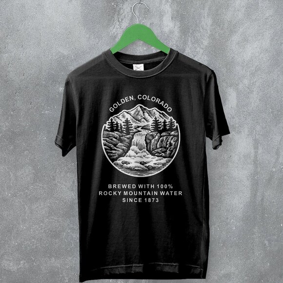 Nature Retro Mountain Golden Colorado Hiking Adventure Scenic Art T-Shirt 159 - Picture 1 of 5
